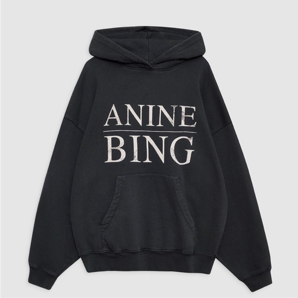 Anine Bing Harvey Sweatshirt Serif Vintage Black - Picture 5 of 8